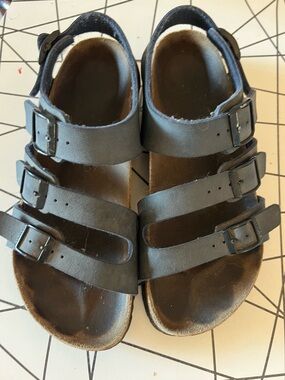 Birki’s by Birkenstock Ellice 3 strap sandals blue   Guc 7-7.5 sling back